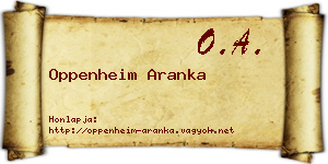 Oppenheim Aranka névjegykártya