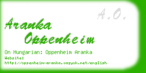 aranka oppenheim business card